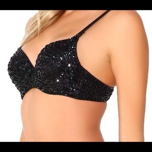 Iheartraves black sequin bra